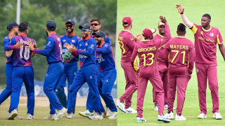 नेपालसंग भिडिरहेको वेस्टइन्डिजका कप्तान शाई होपले अर्धशतक प्रहार