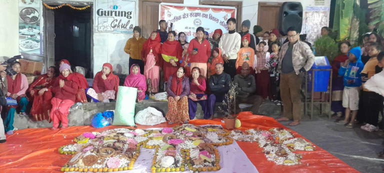 गोरखामा नेवारी समुदायको सांस्कृतिक अनुसार  मकै सुकाउने पर्व मनाइयो