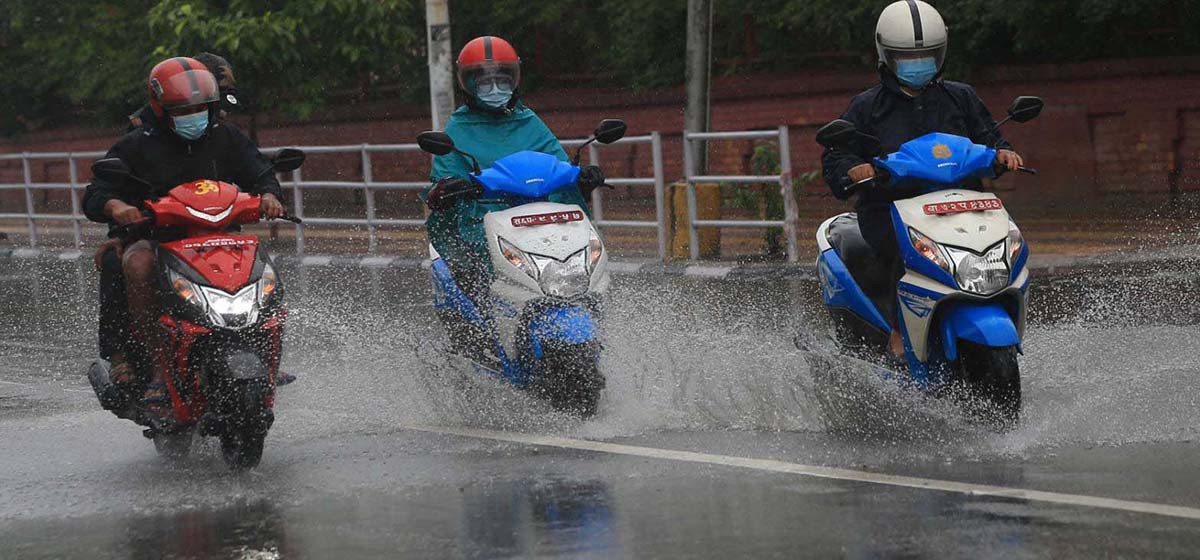काठमाडौं उपत्यकामा आज बिहानैदेखि  बर्षा