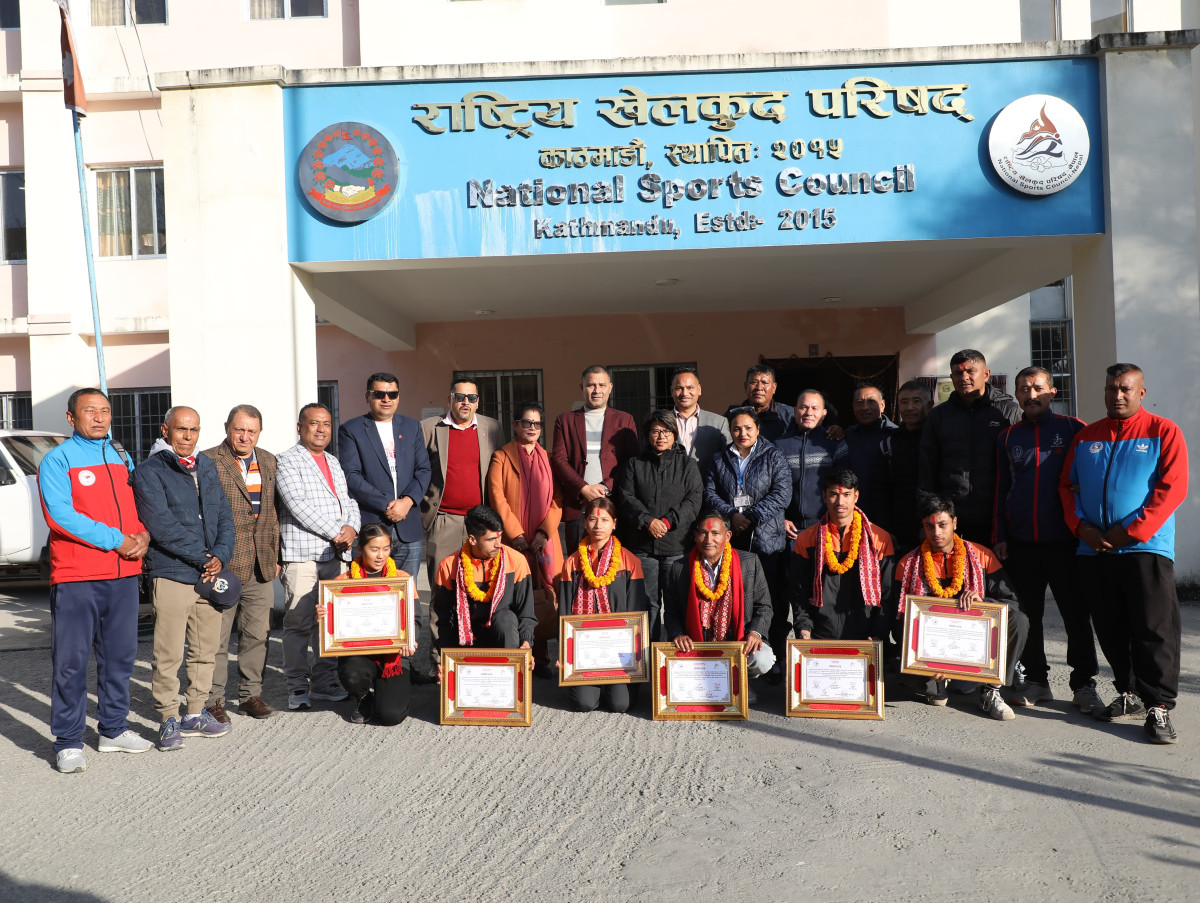 छैटौं अन्तर्राष्ट्रिय विकेएसपी कप पदक विजेता एथलेटिक्स खेलाडी सम्मानित