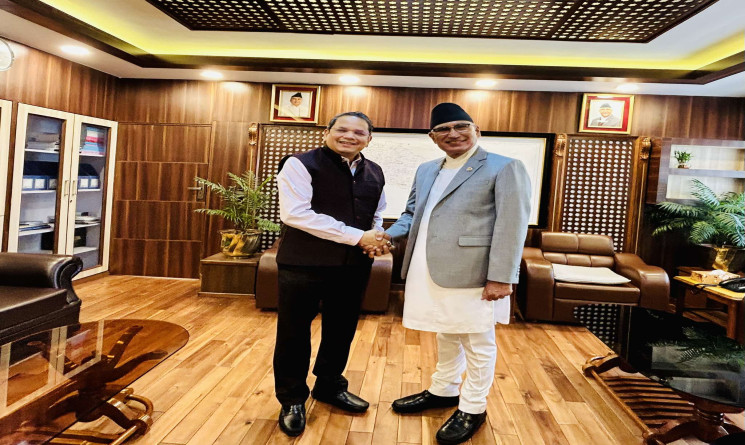 नेपालका  अर्थमन्त्री पौडेल  तथा   भाजपाका विदेश विभाग प्रमुख चौथाइवालेबीच भेटवार्ता 