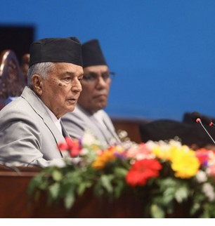 राष्ट्रपति पौडेलले संघीय संसद् बैठकमा नीति तथा कार्यक्रम वाचन गर्दै