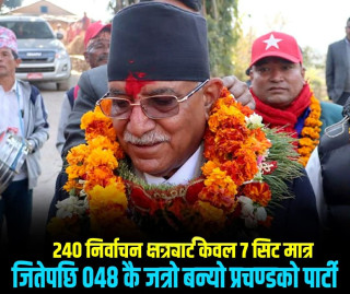 प्रचण्डको पार्टीको ओरालो यात्रा १८ वर्षअघि २४० सभासदबाट घटेर ७ सिटमा सीमित