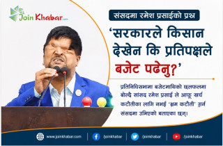 संसदमा रमेश प्रसाईंको प्रश्न, ‘सरकारले किसान देखेन कि प्रतिपक्षले बजेट पढेन’