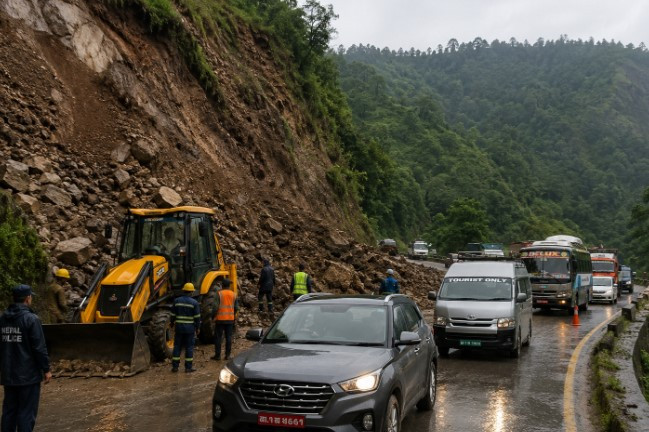 पहिरो पन्छाइएपछि चितवनतर्फको सडक सञ्चालनमा, सवारी आवागमन पुनः सुचारु