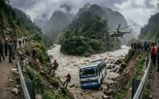 पालुङटारबाट गोसाइँकुण्ड यात्रामा गएको बस सम्पर्कविहीन, बाढीले बगाएको आशंका